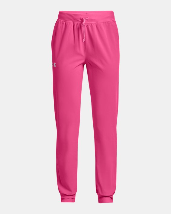 Girls' UA Armour Sport Woven Pants, Pink, pdpMainDesktop image number 0